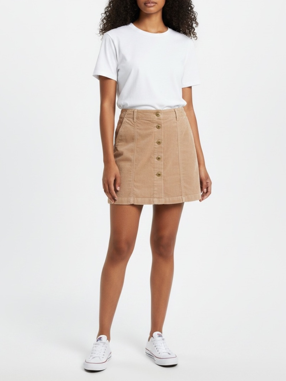 Forever 21 Light Brown Button-Down Mini Skirt
